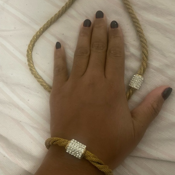 Gold rope necklace set - Picture 3 of 15